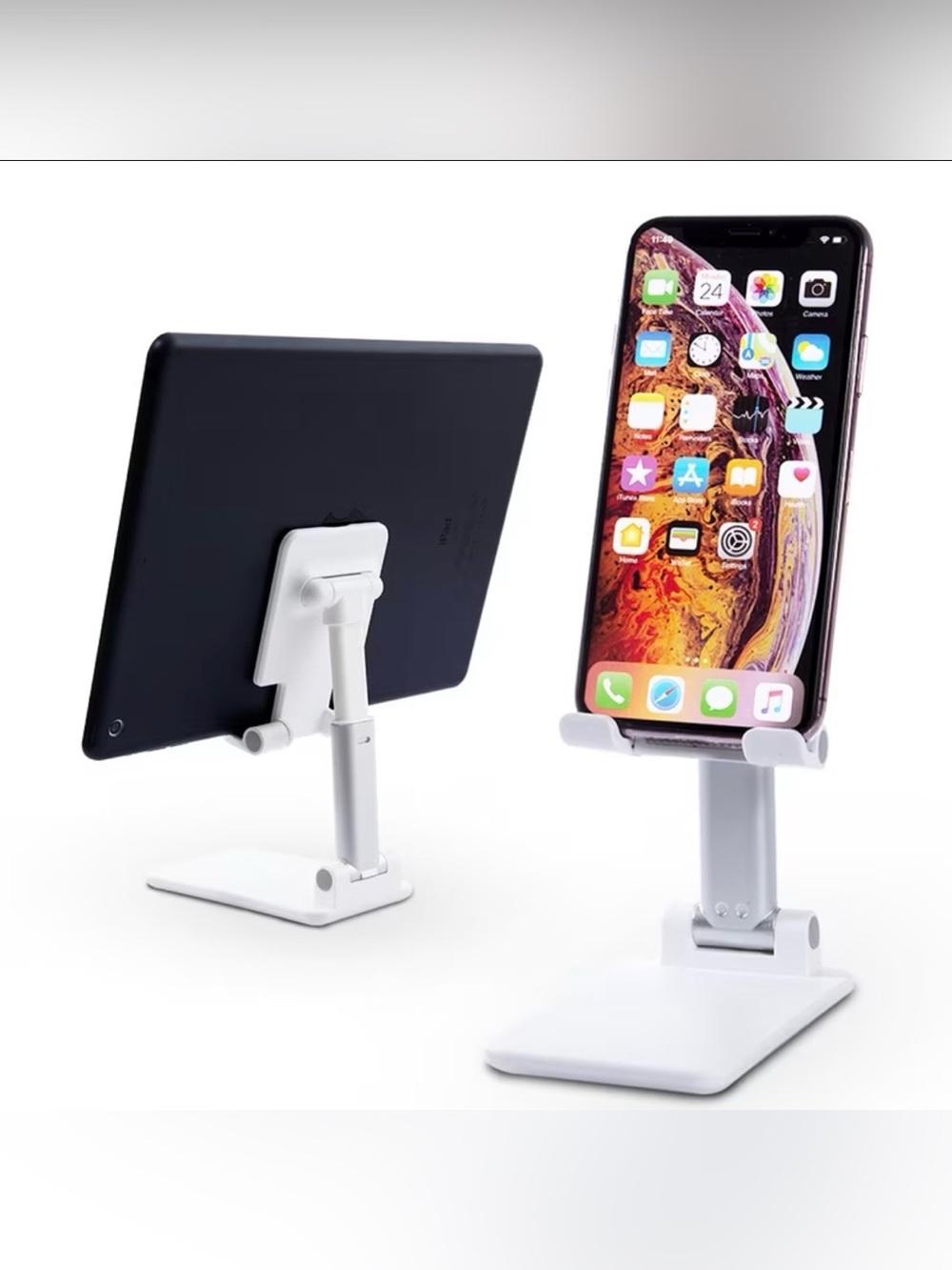 Tablet & Phone Stand White Universal Holder Adjustable NIB